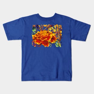 Van Gogh style. Red-yellow flower Kids T-Shirt